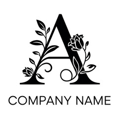 Abstract floral A vector design element with leaf and flower illustration for eco nature symbol