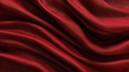 Obraz premium Rich red fabric flows smoothly creating soft waves and reflecting light beautifully.