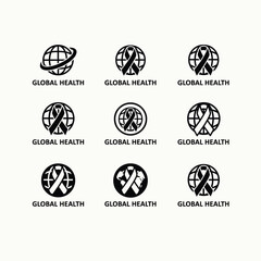 Black & White HIV Prevention Symbol Vector Icons1