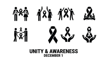 Black & White HIV Prevention Symbol Vector Icons1