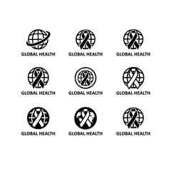 Black & White HIV Prevention Symbol Vector Icons1