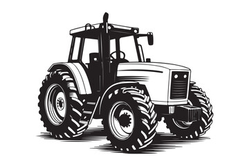 Detailed sketch of a rugged agricultural tractor