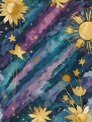 grunge background with flowers