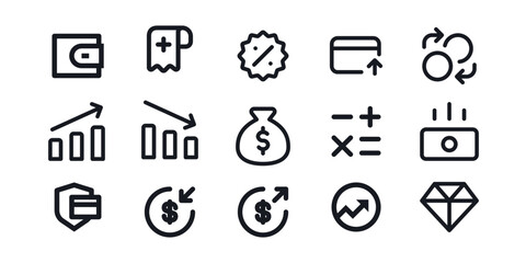 Business Finance Line Icons Set