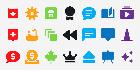 Emoji Reaction Color Icons Collection