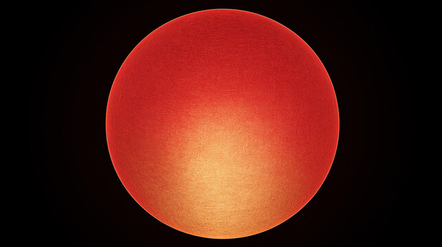 Glowing red orb: close-up abstract textile globe with light