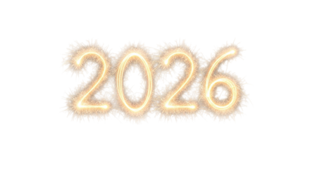 Sparkler number revealing the excitement for 2026 perfect new year eve or special celebration on transparent background