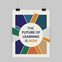 The Future of Learning Is Now. Conceptual Vector Illustration of Digital Education, E-learning, and Technology Integration in Modern Academia.