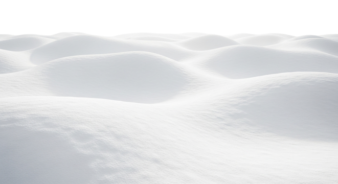 A pristine expanse of endless untouched snowdrifts evokes winter s serene beauty on a stark on transparent background