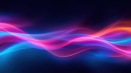 Neon Electric Wave Blue Energy Flow Background