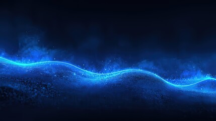 Neon Electric Wave Blue Energy Flow Background