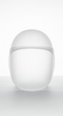 Clear Glass Sphere with Water on White Background, Minimalist Still Life Photography.