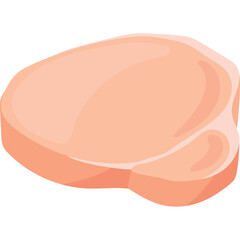 Raw Boneless Chicken Thigh With Skin Showing Pale Pink And Orange Hues On A Transparent Background
