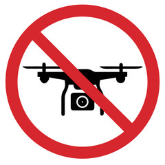 Drone videography prohibition sign on a transparent background