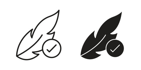 Fototapeta premium Hypoallergenic tested icon illustration, thin line vector, web design sign,