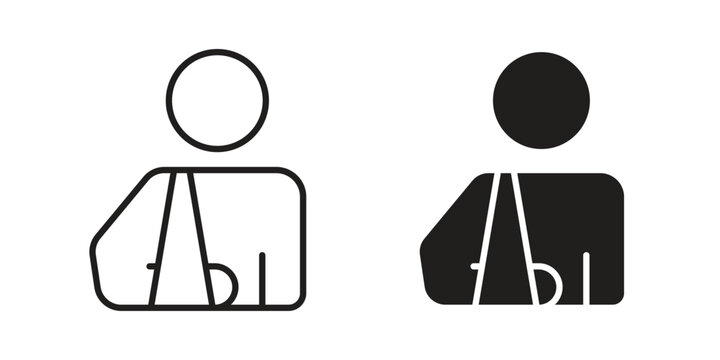 Injury icon illustration, thin line vector, web design sign,