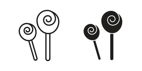 Lollypop icon illustration, thin line vector, web design sign,