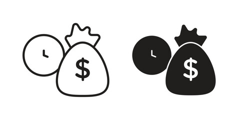 Long term investment icon illustration, thin line vector, web design sign,