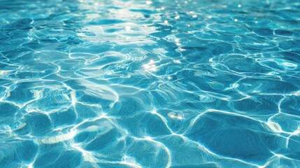 Obraz premium Bright sunlight creates sparkling patterns on the surface of clear blue water evoking calm.
