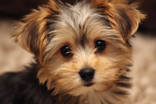 Adorable Morkie Puppy. The Perfect Mix of Yorkshire Terrier and Maltese in a Small, Cute Package