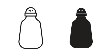 Pepper shaker icon illustration, thin line vector, web design sign,