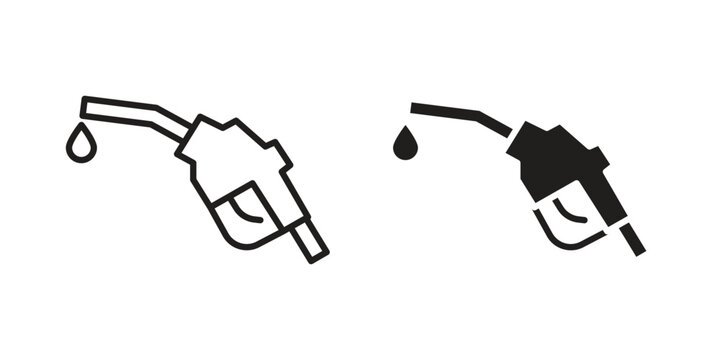 petrol icon illustration, thin line vector, web design sign,