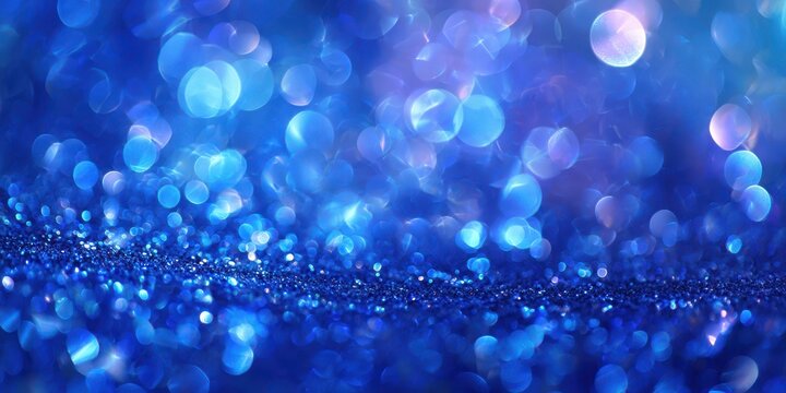 Bright Blue Shimmering Bokeh Background. An Abstract Texture of Light and Shine for Decorative Use