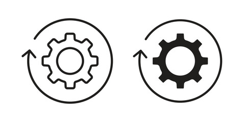 Recovery icon illustration, thin line vector, web design sign,