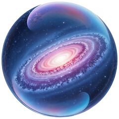 Surreal Spiral Galaxy Encapsulated Inside a Cosmic Sphere

