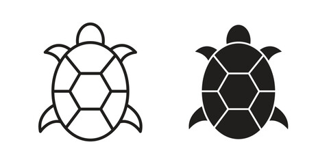 Obraz premium Turtle icon illustration, thin line vector, web design sign,