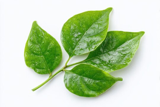 Gymnema Sylvestre Leaves Isolated on a Clean White Background, Symbolizing Growth and Natural Health