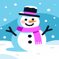 Muñeco de nieve navideño brillando entre luces invernales y espíritu festivo