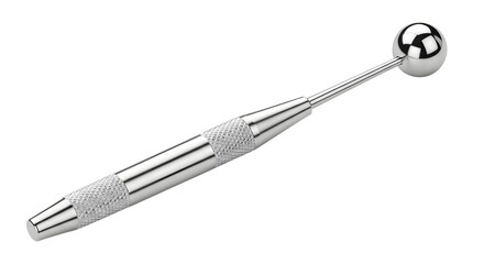 Silver tapper with a sphere at the end isolated PNG with Transparent Background