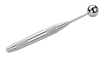 Silver tapper with a sphere at the end isolated PNG with Transparent Background