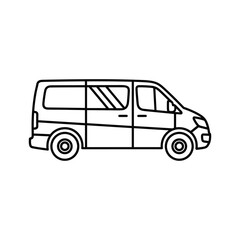 Simple outline drawing of a passenger van or minibus