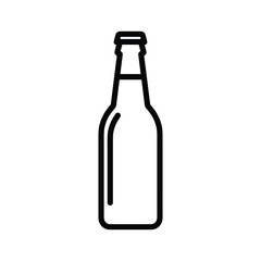 Simple outline icon of a glass bottle on a white background