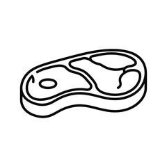 Simple line drawing of a raw beef steak