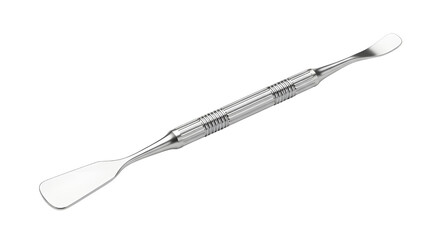 Stainless steel laboratory spatula instrument isolated PNG with Transparent Background