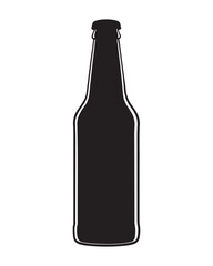 Beer bottle silhouette, soda bottle silhouette, beverage bottle vector, drink bottle icon, simple bottle shape, black bottle outline, minimal bottle design