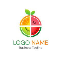 Logo Fruits Healthy Food Business Vector Design Template