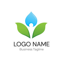 Logo Sprout Plant Green Leaf Vector Design Template