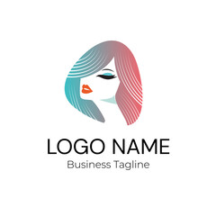 Logo Beauty Hair Salon Vector Design Template