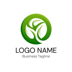 Logo Sprout Plant Green Leaf Vector Design Template