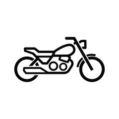 Obraz premium Simple outline icon of a classic motorcycle on a white background