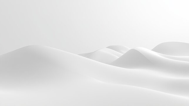 Serene abstract white landscape with soft flowing curves evoking tranquility and modern minimalist design inspiration for peaceful backgrounds