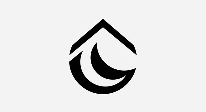 Abstract geometric logo design with simple black shapes on white background