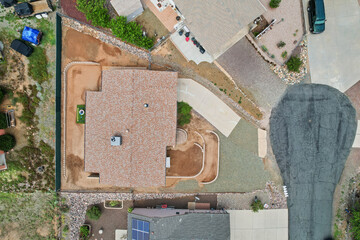 Aerial View of Residential Neighborhood with Landscaped Area