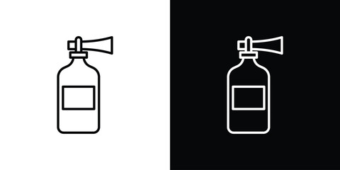 Air horn icons pack. Set of black and white liner stroke symbols