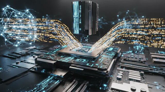 Cityscape of futuristic skyscrapers illuminated by thousands of twinkling lights, symbolizing technological advancement and artificial intelligence, perfectly capturing the concept of limitless.