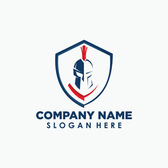 sparta and safety logo concept vector, security vintage logo